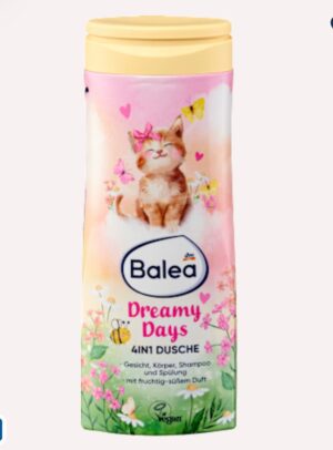 balea's 4 in 1 dreamy days children's shower gel, face, body, shampoo